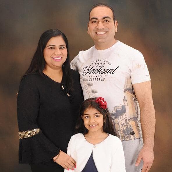 Sam and Mandeep Basson with their daughter
