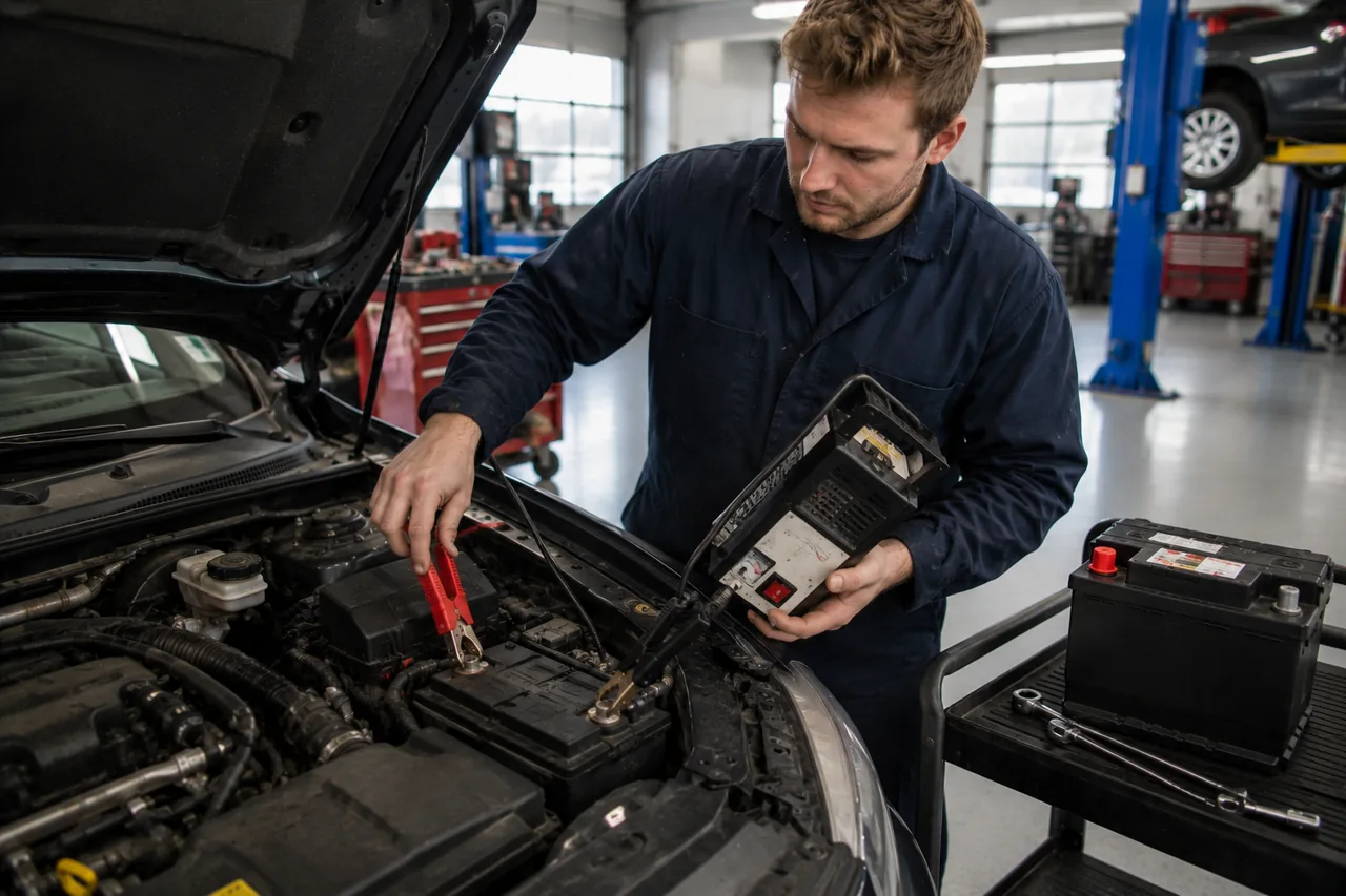 Car battery testing and replacement at Big O Tires Surrey