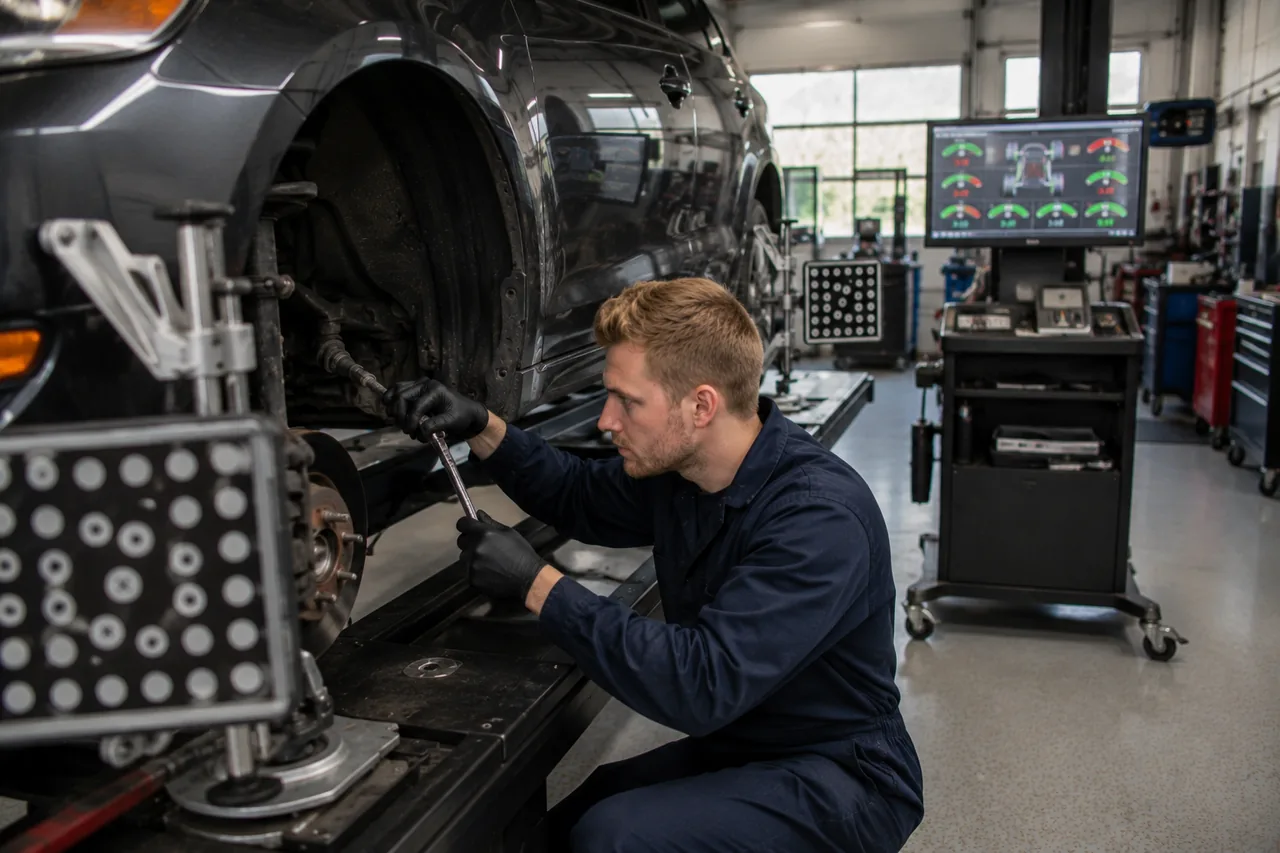 Wheel alignment service at Big O Tires Surrey